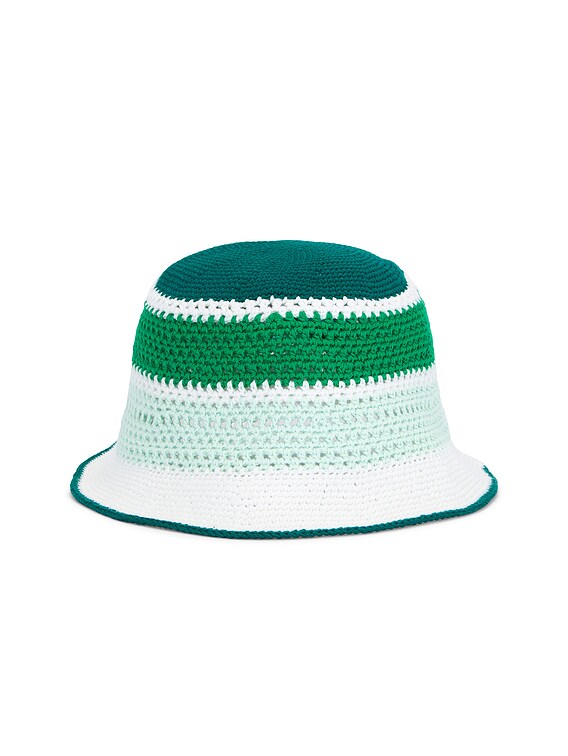 Casablanca Cotton Crochet Hat in Green & Multi | FWRD