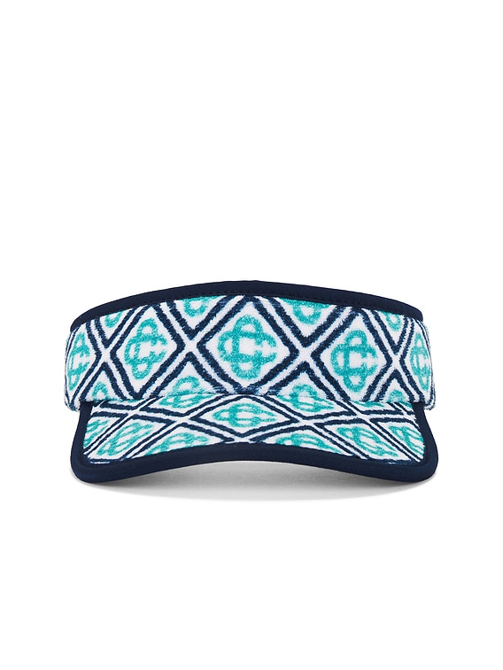 Burberry Blue and White Monogram Visor Christian Dior Blue Acetate Frame and Mirrored Dior Oblique  main image 2