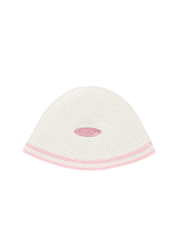 Casablanca Bourgeoise Girl Crochet Hat in Pink | FWRD