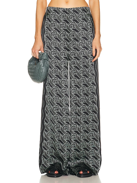 Casablanca Printed Wide Leg Trouser in Heart Monogramme