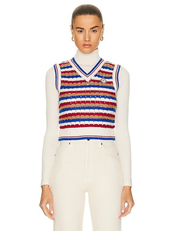 Multi, Stripe Knitted Sweater Vest