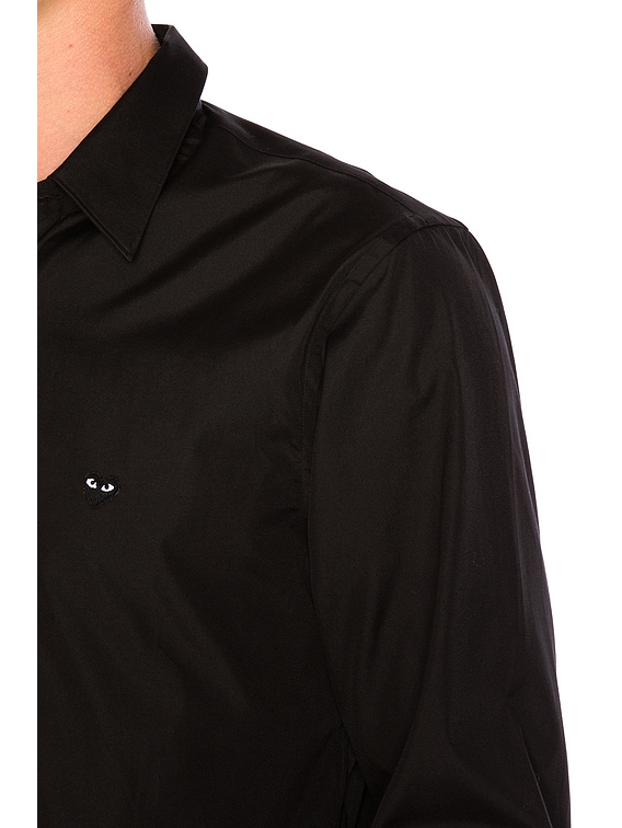 COMME des GARCONS PLAY Small Black Emblem Cotton Button Down in
