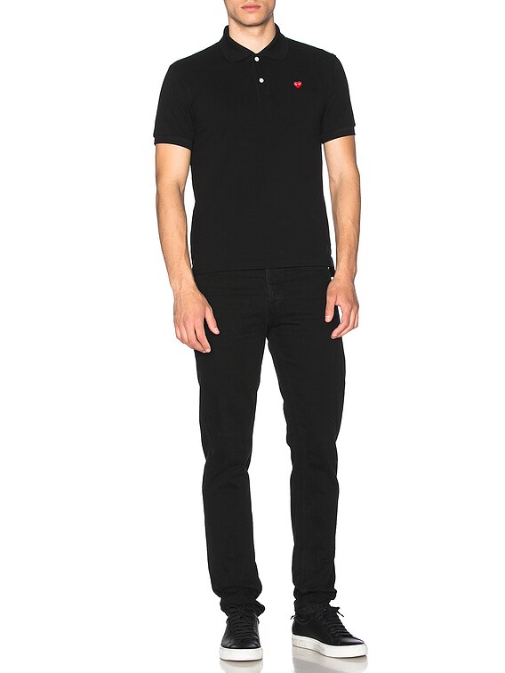 COMME des GARCONS PLAY SMALL RED EMBLEM COTTON ポロシャツ