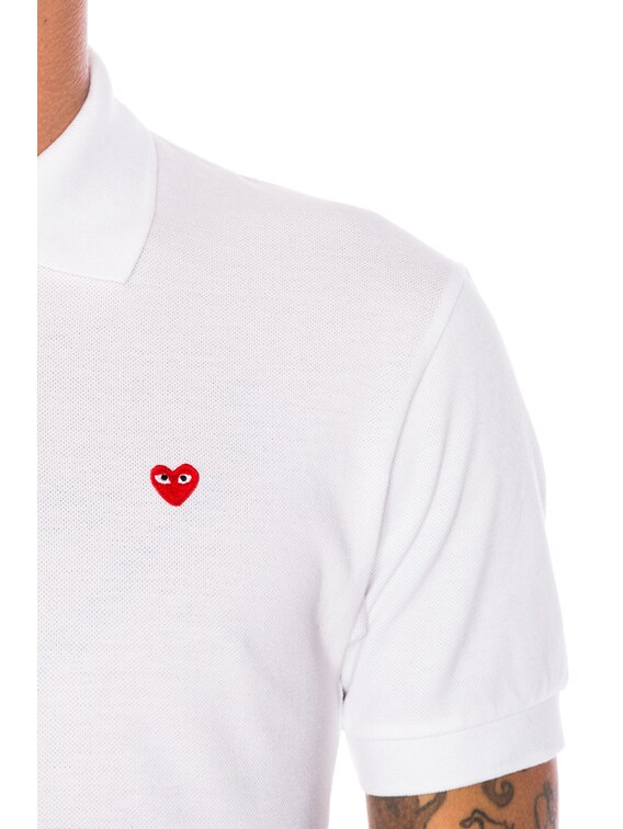 Comme des Garçons Homme Plus White amp; Red Graphic Polo