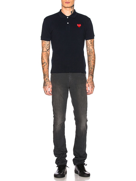 PLAY COMME DES GARÇONS  NAVY POLO COMME DES GARCONS PLAY POLO TSHIRT NAVY RED HEART – BLENDS