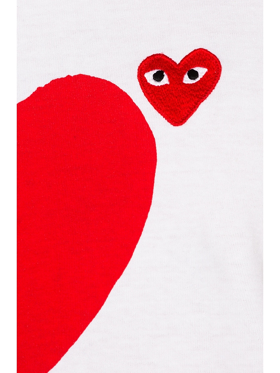 COMME des GARCONS PLAY Reverse Heart Tee in White | FWRD