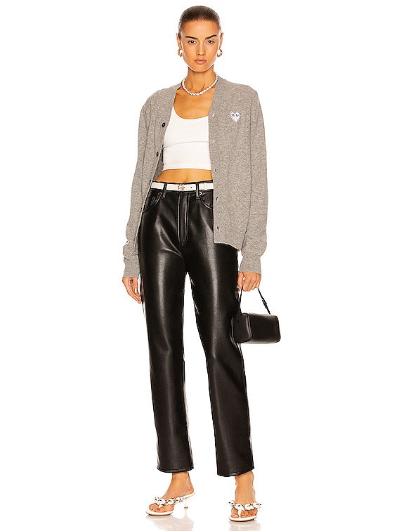 COMME des GARCONS PLAY White Heart Cardigan in Light Grey | FWRD