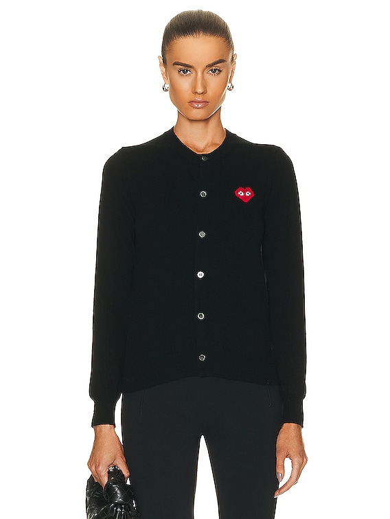 COMME des GARCONS PLAY Invader Cardigan in Black | FWRD