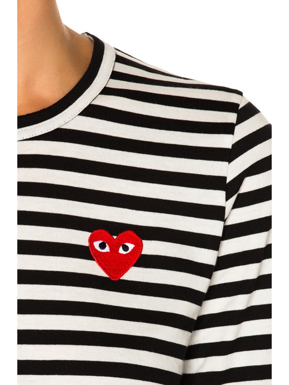 red and white striped comme des garçons