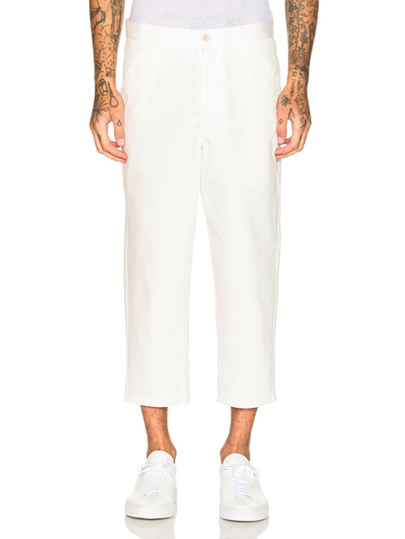 COMME des GARCONS SHIRT Denim Workstitch Pants in White | FWRD