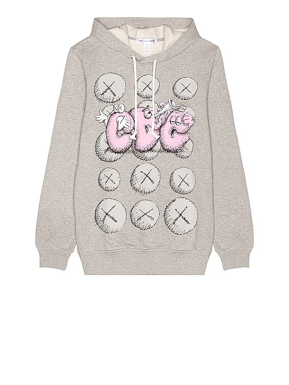 COMME des GARCONS SHIRT Kaws Print Hoodie in Grey | FWRD