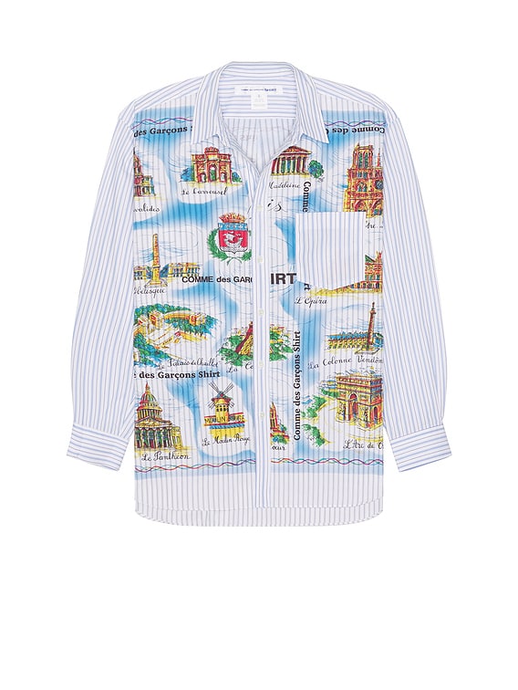 COMME des GARCONS SHIRT Wide Classic Landmark Shirt in Stripe