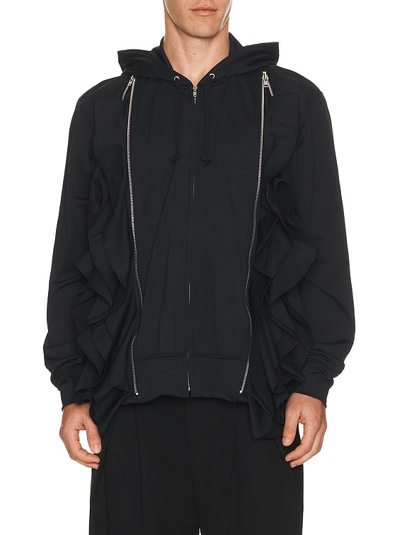d*4様 COMME des GARCONS HOMME PLUS フードダブル COMME des GARCONS Homme Plus Double Zipper Hoodie in Black | FWRD