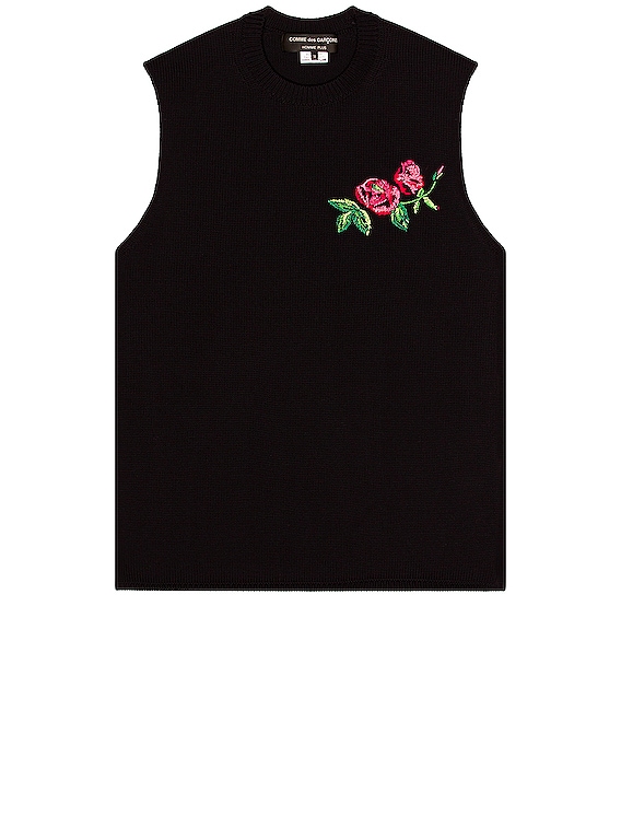 COMME des GARCONS Homme Plus Embroidered Knit Sweater in Black | FWRD