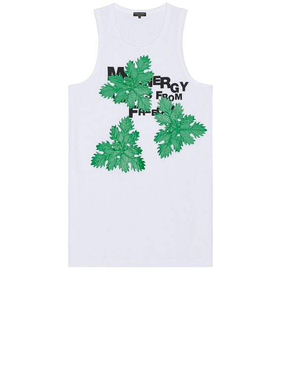 COMME des GARCONS Homme Plus Leaf Tank in White & Green | FWRD