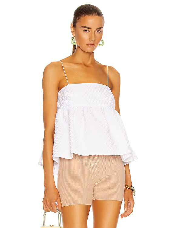 Cecilie Bahnsen Selena Bandeau With Open Back Top in White | FWRD