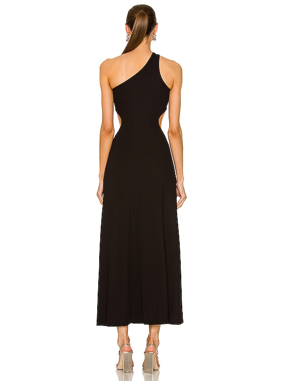 Christopher Esber Infinity Negative Space Cutout Woven Maxi Dress in Black