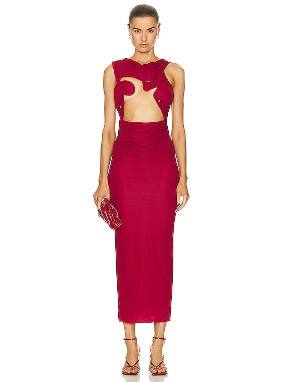 Christopher Esber Venusa Tank Dress in Cherry | FWRD