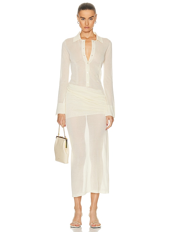 Christopher Esber Kaviro Knit Polo Dress in Butter | FWRD