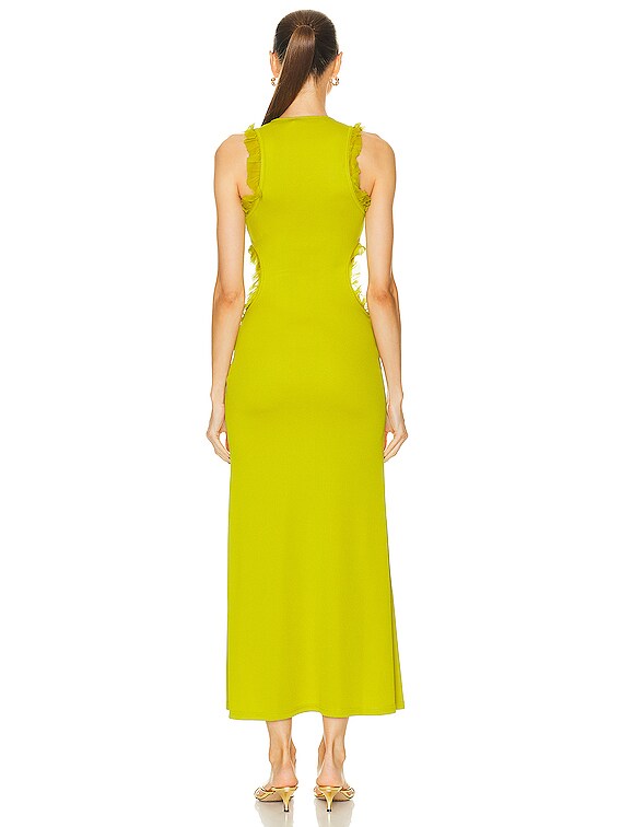 Christopher Esber Carina Plunge Dress in Limeade | FWRD