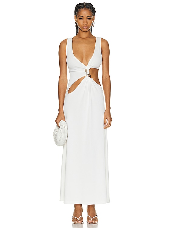 Christopher Esber Stone Cavern Tank Dress in White | FWRD