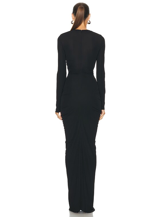 Bezel Quartz Disconnect Long Sleeve Dress