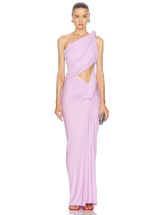 Christopher Esber Twisted Lever Dress in Pink Tourmaline | FWRD
