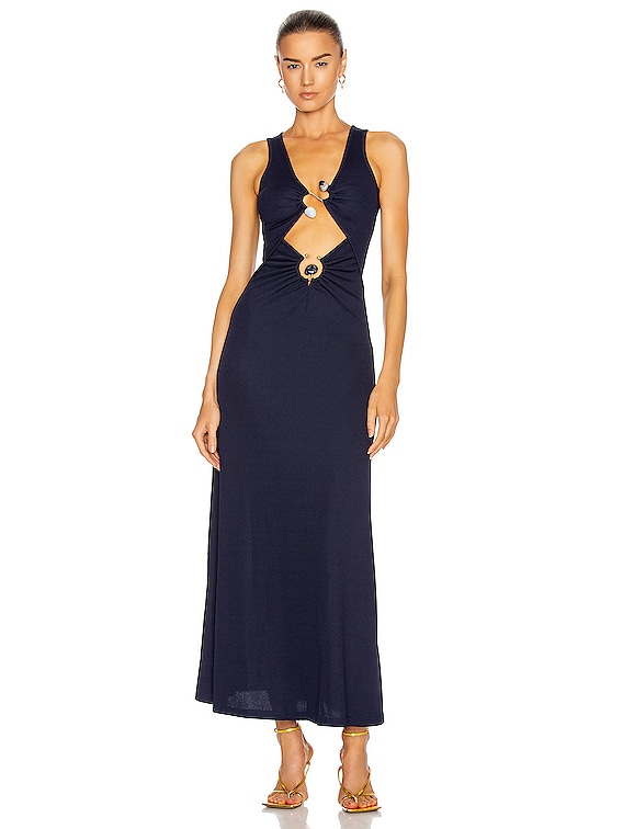 sheer maxi dress with sleeves Lisander Long Sleeve Dress | Polka Dot Nero Black