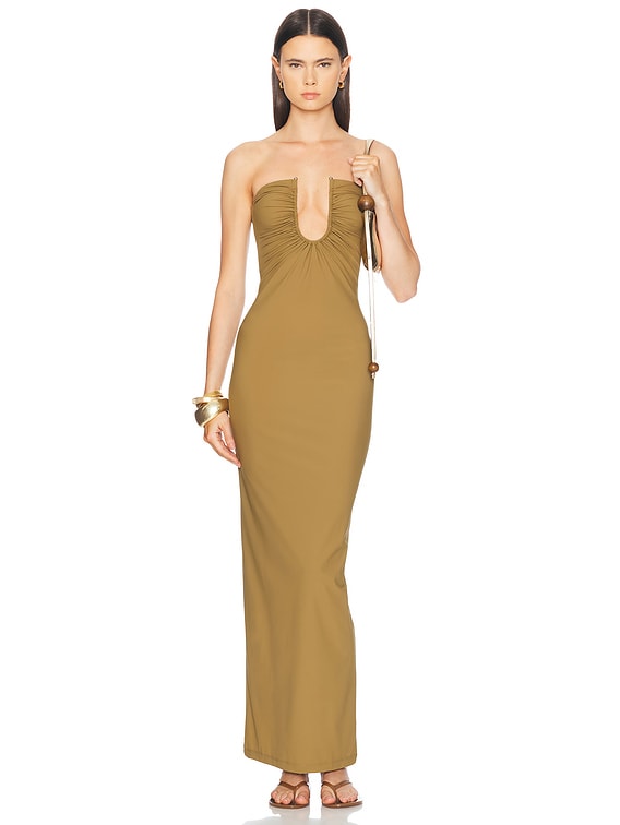 Arced Ruched Lycra Dress