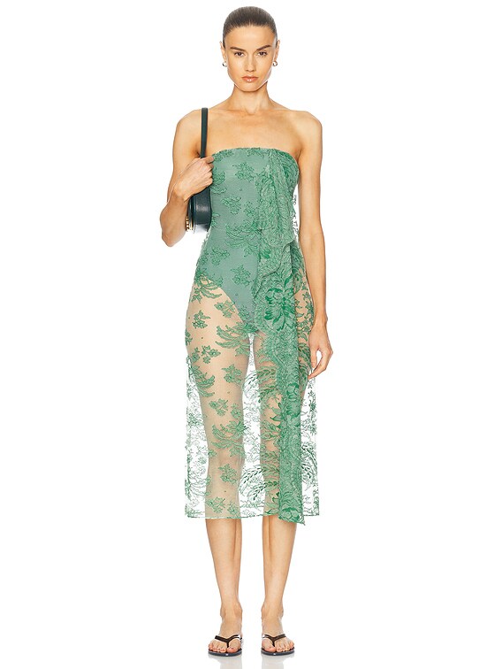 chinese dress ladies Christopher Esber Floating Lace Mini Dress in Size 4 main image 1