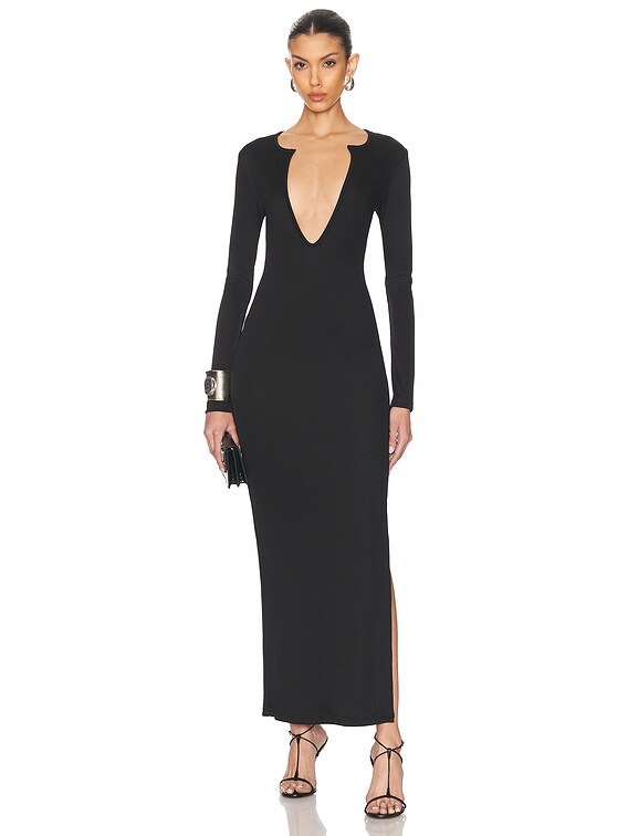 Christopher Esber Concave Rib Dress in Black | FWRD Christopher Esber Concave Rib Dress in Black | FWRD