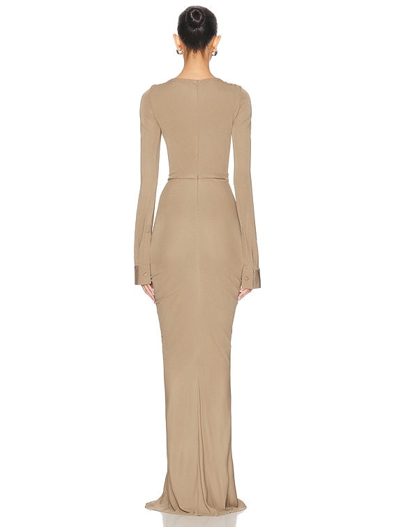 Bateau Drape Disconnect Dress