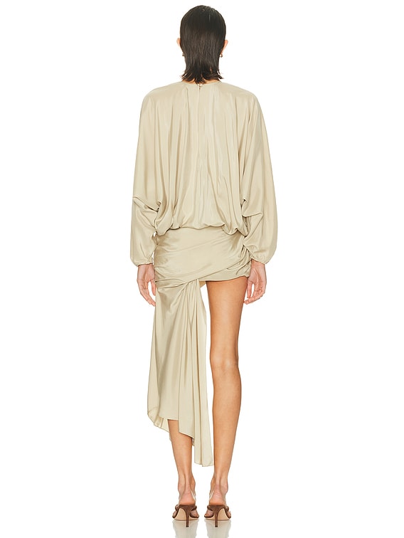 Parachute Silk Drape Mini Dress