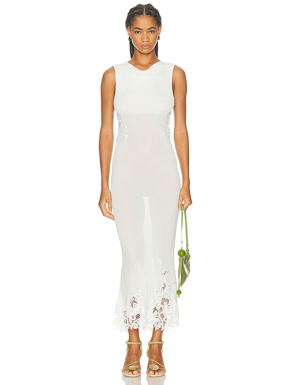 Hibiscus Embroidered Rib Dress