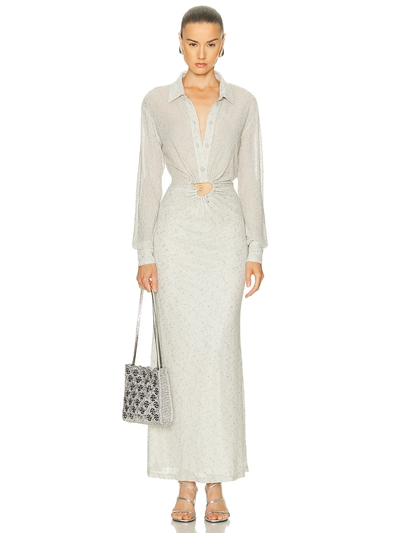 metallic shirt dress Silver Metallic Shirt Dress!