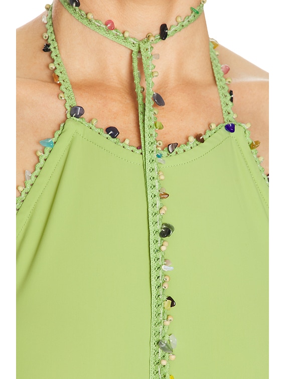 crisscross halter cut out dress Criss Cross Cut Out Halter Mini Dress Neon Green / S main image 1