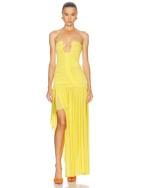 Christopher Esber Arced Orion Strapless Gown in Soleil | FWRD
