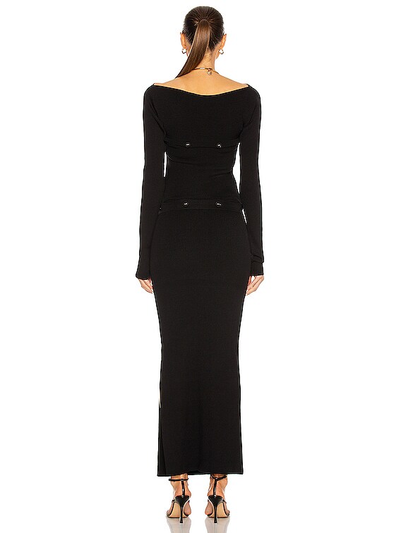 Christopher Esber Deconstructed Column Knit Dress in Black | FWRD Christopher Esber Deconstructed Column Knit Dress in Black | FWRD
