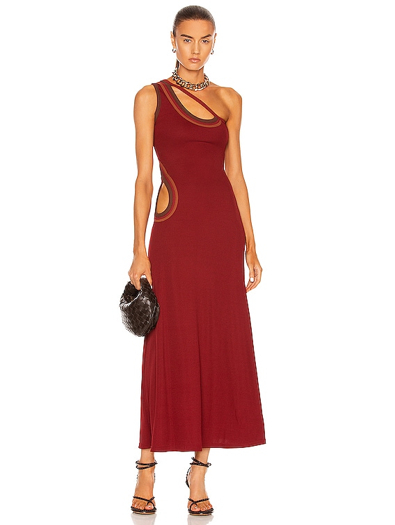 Christopher Esber Dual Paisley Bound Dress in Lipstick Multi | FWRD