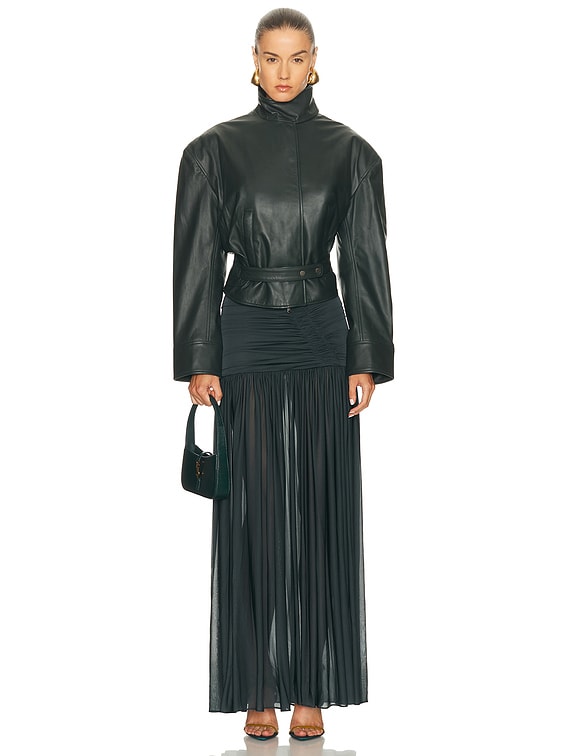 Christopher Esber Eddi Leather Jacket in Licorice | FWRD