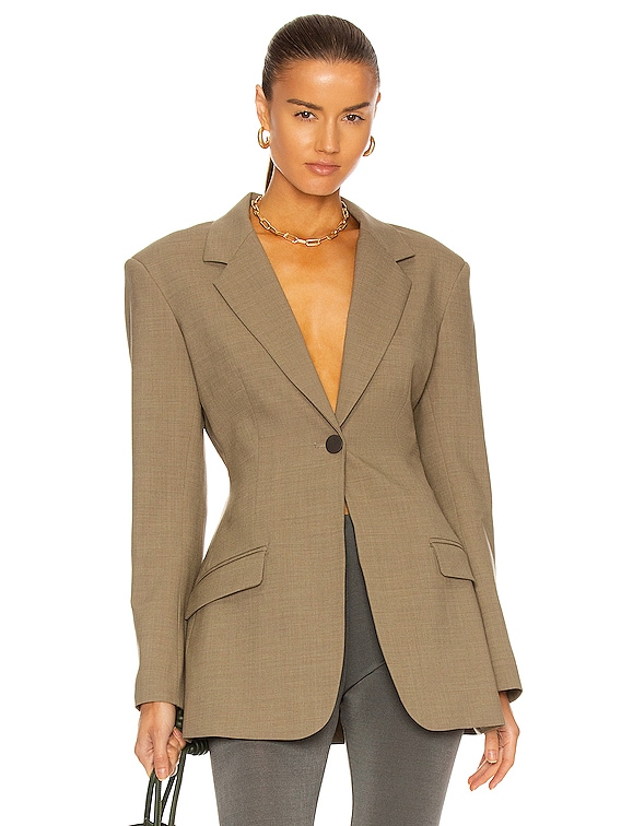 Christopher Esber Redux Contoured Blazer in Khaki | FWRD Christopher Esber Redux Contoured Blazer in Khaki | FWRD