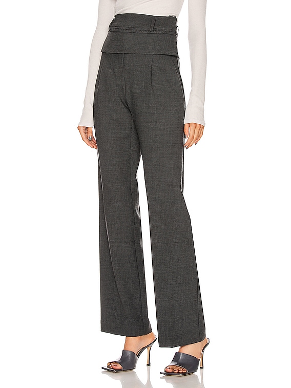 Christopher Esber Double Belted Trouser Pant in Charcoal | FWRD