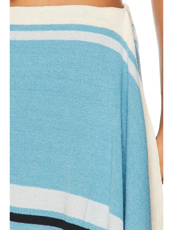 Christopher Esber Straccio Knitted Extension Drape Mini Skirt in Cielo Blue  & Multi | FWRD