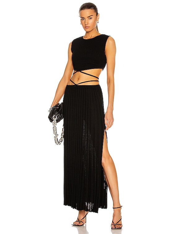 christopher esber pleated knit tie skirt