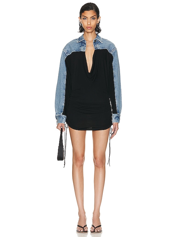 Christopher Esber Deconstruct Denim Cummerbund Shirt in