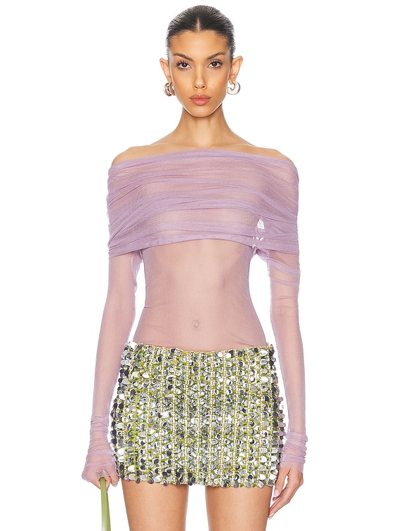 Christopher Esber Veiled Top in Mauve | FWRD