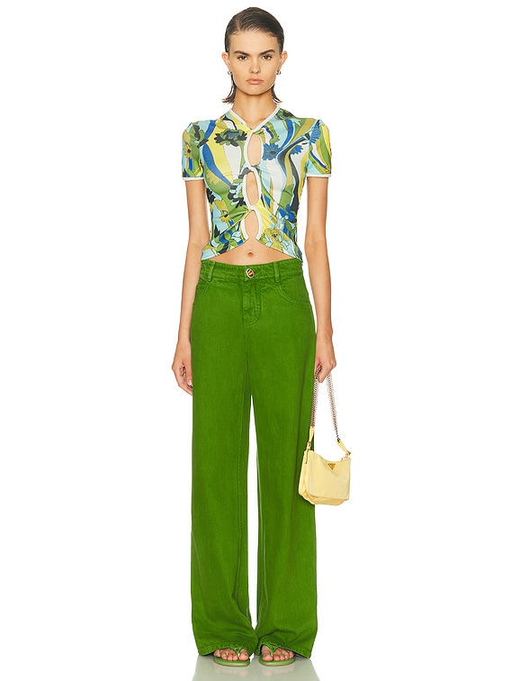 Christopher Esber Acidic Floral Open Twist Tee in Acidic Floral
