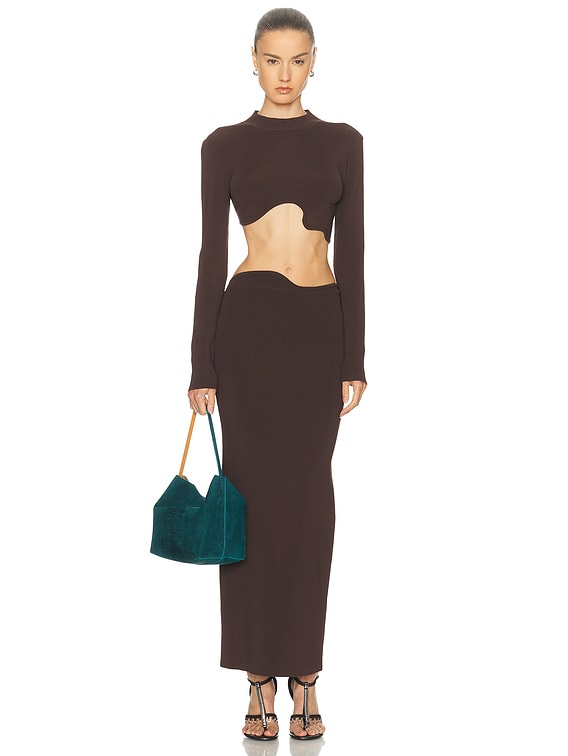 Christopher Esber Maparadita Long Sleeve Top in Espresso | FWRD