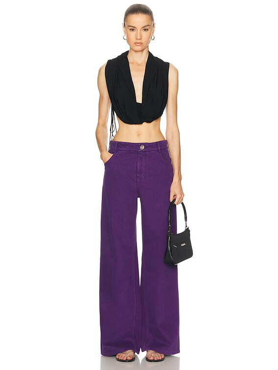Christopher Esber Interlock Jersey Drape Top in Black | FWRD