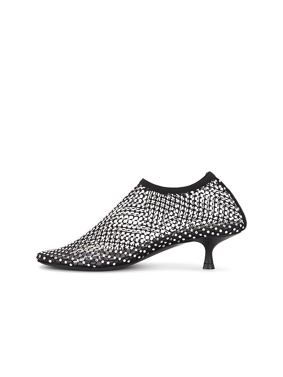 Christopher Esber Minette Crystal Mesh Micro Heel in Black